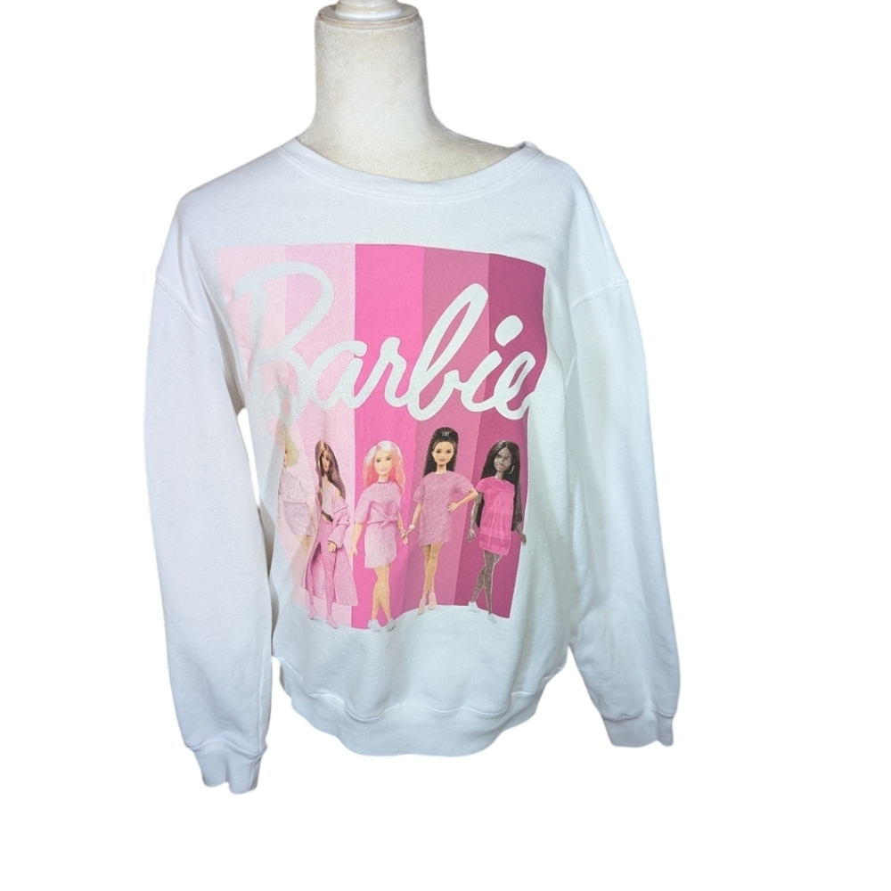 Love Tribe Barbie Dolls Sweatshirt White/ Pink Retro Soft Girl Vibes Sz L - Picture 6 of 11